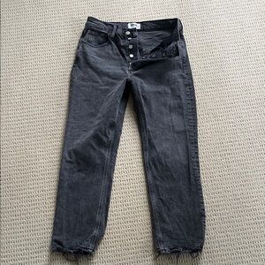 Agolde Black Jeans with Button Details
